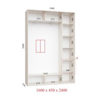 Шкаф-купе 160х45х240 СТАНДАРТ - 2 фасада