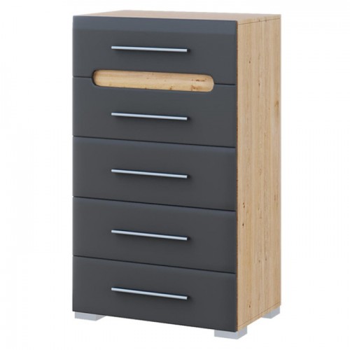 Комод 60 Б'янко Графіт / Дуб артизан