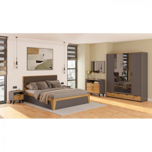 Спальня Каміла 4Д Графіт / Дуб Артизан