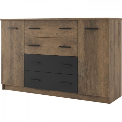 Комод Лотос Дуб гранж колоніальний / Антрацит Комод Лотос Дуб гранж колоніальний / Антрацит