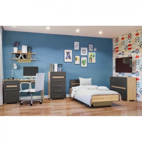 Дитяча кімната Б'янко Графіт / дуб артизан Дитяча кімната Б'янко Графіт / дуб артизан