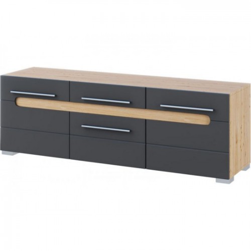 ТВ Тумба Б'янко Графіт / Дуб артизан