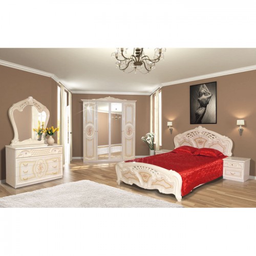 Спальня Кармен Нова 4Д Піно / Піно лак, художній друк