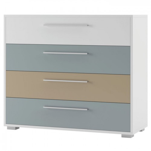 Комод 100 Твіст Білий/Сірий/Блакитний