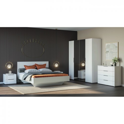 Спальня Амелія 4Д Білий / Білий глянець