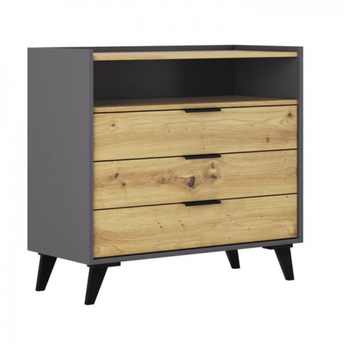 Комод Каміла Графіт / Дуб Артизан