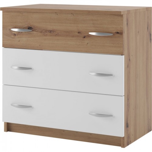 Комод Кім Дуб артизан / Білий