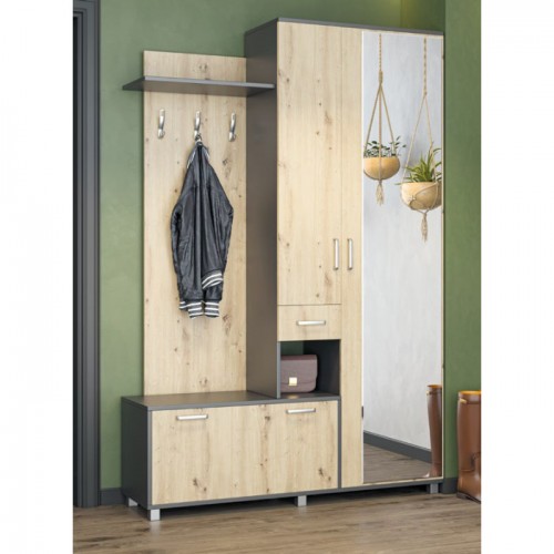 Передпокій Реприза Антрацит/Дуб артизан