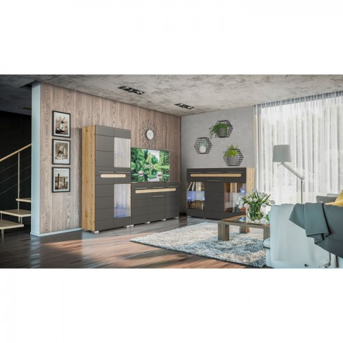 Вітальня Б'янко Графіт / дуб артизан