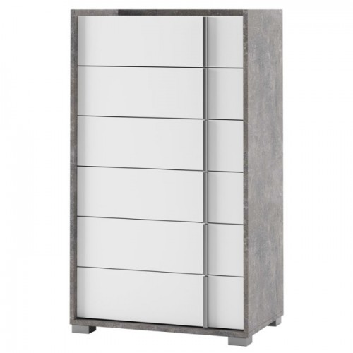 Комод Алекса 6Ш Індастріал / Німфеа Альба