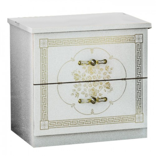 Тумба Жасмін Білий / Білий, лак, художній друк