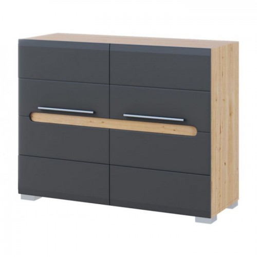 Тумба Б'янко 2Д Графіт / Дуб артизан