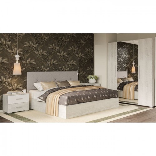 Спальня Ромбо 4Д Артвуд світлий / Білий