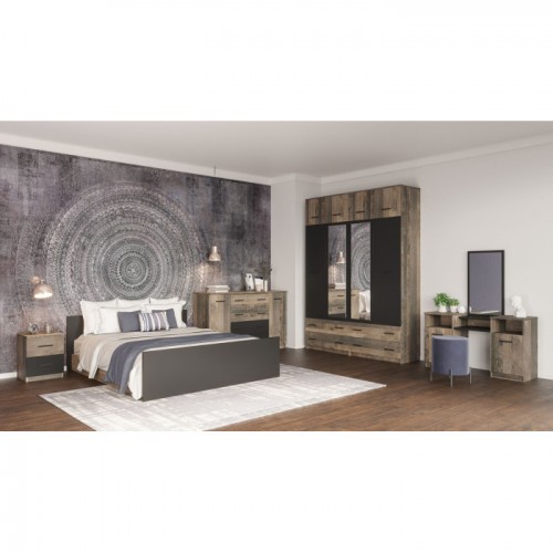 Спальня Лотос Дуб гранж колоніальний / Антрацит