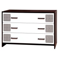 Комод Бася новая Олимпия Черный / Белый, лак, художественный принт