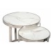 Комплект журнальных столов CI-1 белый мрамор + cеребро