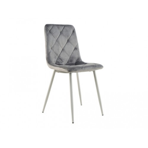 Стул N-41 светло-серый велюр + белый Стул N-41 светло-серый велюр + белый