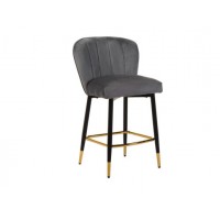 Полубарный стул B-126 серый + черный