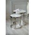 Комплект журнальных столов CI-1 белый мрамор + cеребро