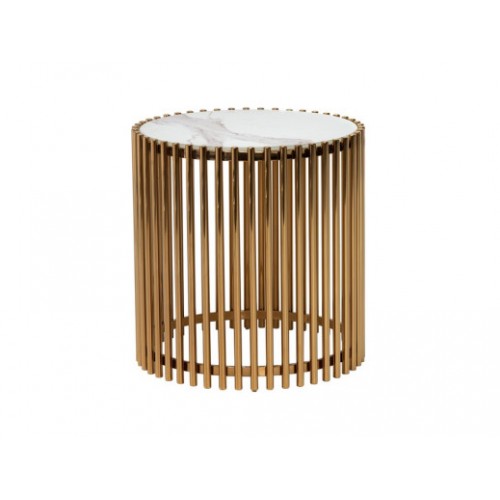 Кофейный стол CJ-1 белый мрамор + золото