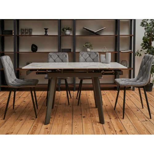 Керамический стол TM-80 каса вайт + серый