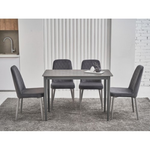 Обеденный керамический стол TM-110 петра грей + серый