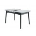 Керамический стол TM-87-1 белый мрамор + черный