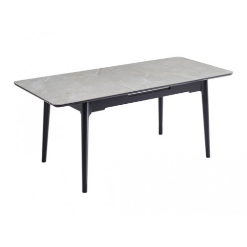 Керамический стол TM-89 калакатта мрамор (серая керамика) + черный