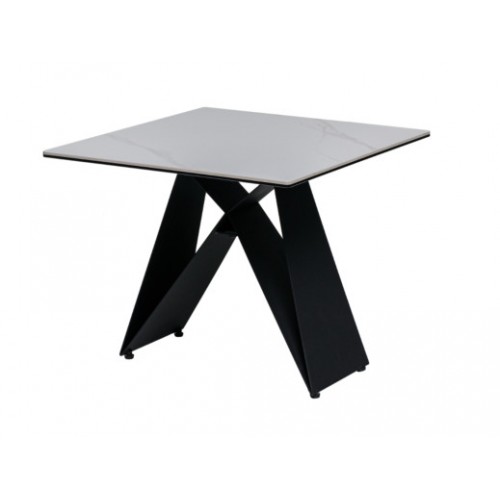 Кофейный стол "Бруно" белый мрамор + черный