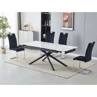 Керамический стол TML-819-1 вайт клауд + чорний