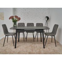 Керамический стол TM-76 петра грей + чёрный