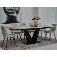 Керамический стол Алонцо TML-955 крема деликато + черный