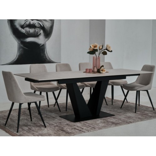 Керамический стол Алонцо TML-955 крема деликато + черный