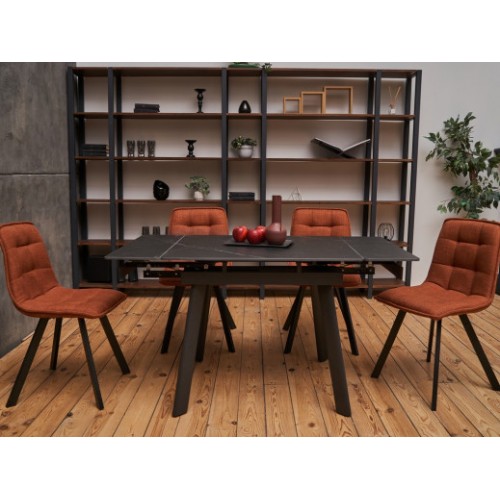 Керамический стол TM-80 чёрный оникс + чёрный