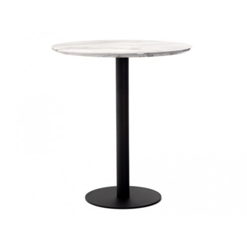 Стол барный BT-01 белый мрамор + черный