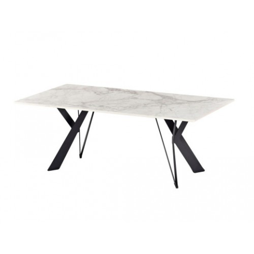 Журнальный стол "Тео" бьянко карарра + чёрный