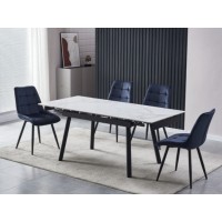 Керамический стол TM-88-1 вайт клауд + черный