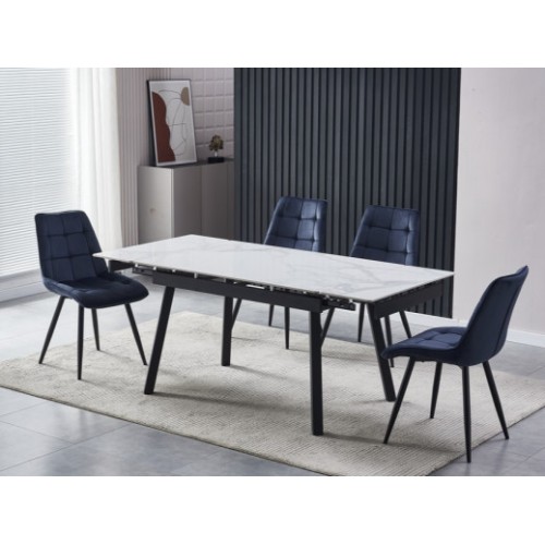 Керамический стол TM-88-1 вайт клауд + черный