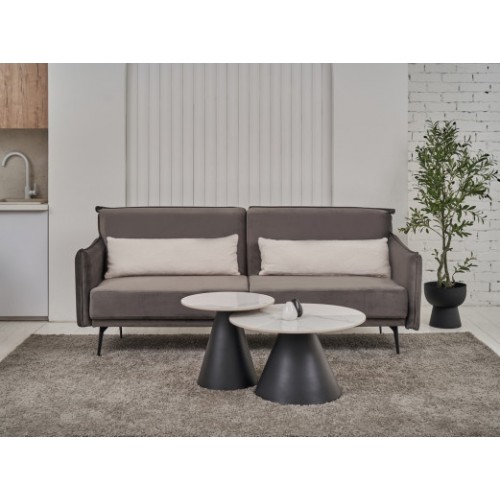 Комплект журнальных столов CT-40 Рокко белый мрамор + чёрный