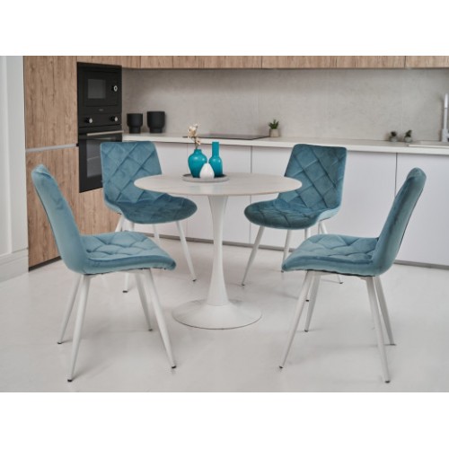 Стол обеденный T-325 каса вайт + белый