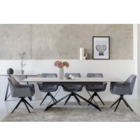 Керамический стол Бруно TML-880 белый мрамор + черный