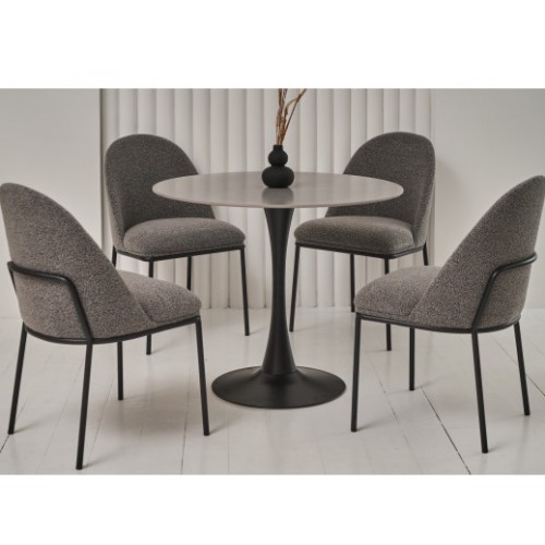 Стол обеденный T-325 айс грей + черный