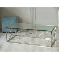 Журнальный стол CF-1 прозрачный + серебро