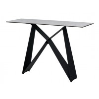 Консоль "Бруно" белый мрамор + черный