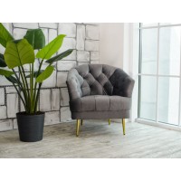 Кресло "Лучия" серый + золото