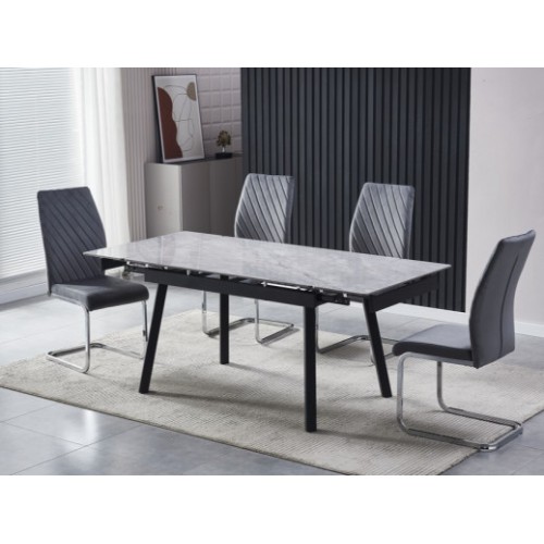 Керамический стол TM-88-1 ребекка грей + черный