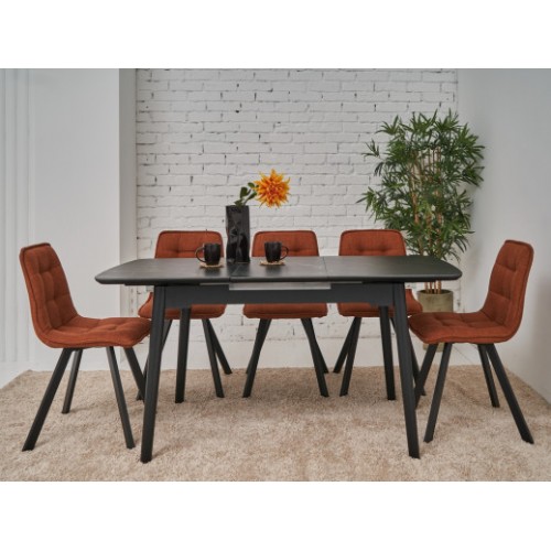 Керамический стол TM-76 чёрный оникс + чёрный