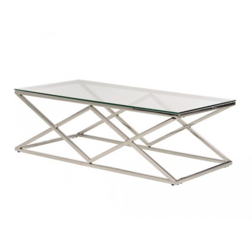 Журнальный стол CD-1 прозрачный + серебро