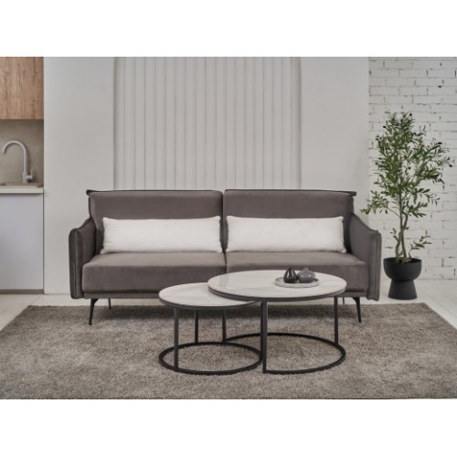 Комплект журнальных столов CT-35 Лоренза каса вайт + чёрный