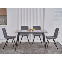 Обеденный керамический стол TM-100 калакатта грей + черный